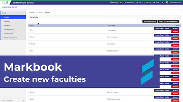 Markbook Setup | Create new faculties