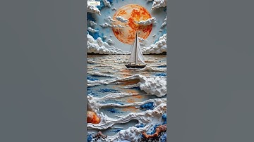 Tranh Đại Dương Kết Cấu 3D Tự Làm: Vẽ Thuyền Buồm Bằng Đất Sét & Màu Acrylic (Thư Giãn & Cực Phê)