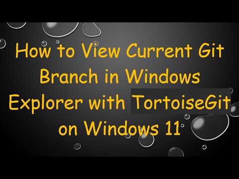 How to View Current Git Branch in Windows Explorer with TortoiseGit on Windows 11