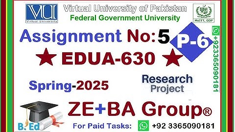 Part6 || EDUA630 Assignment 5 Solution Spring 2025 By ZE+BA Group ||How Find T-Test + ANOVA By SPSS
