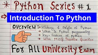 Lecture 1 Introduction To Python Python Programming Tutorial Code Hacker