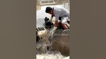 Remove Garbage Unclog Drain After Rain flooding #plastic #shorts #remove #unclog #cleaning #flood