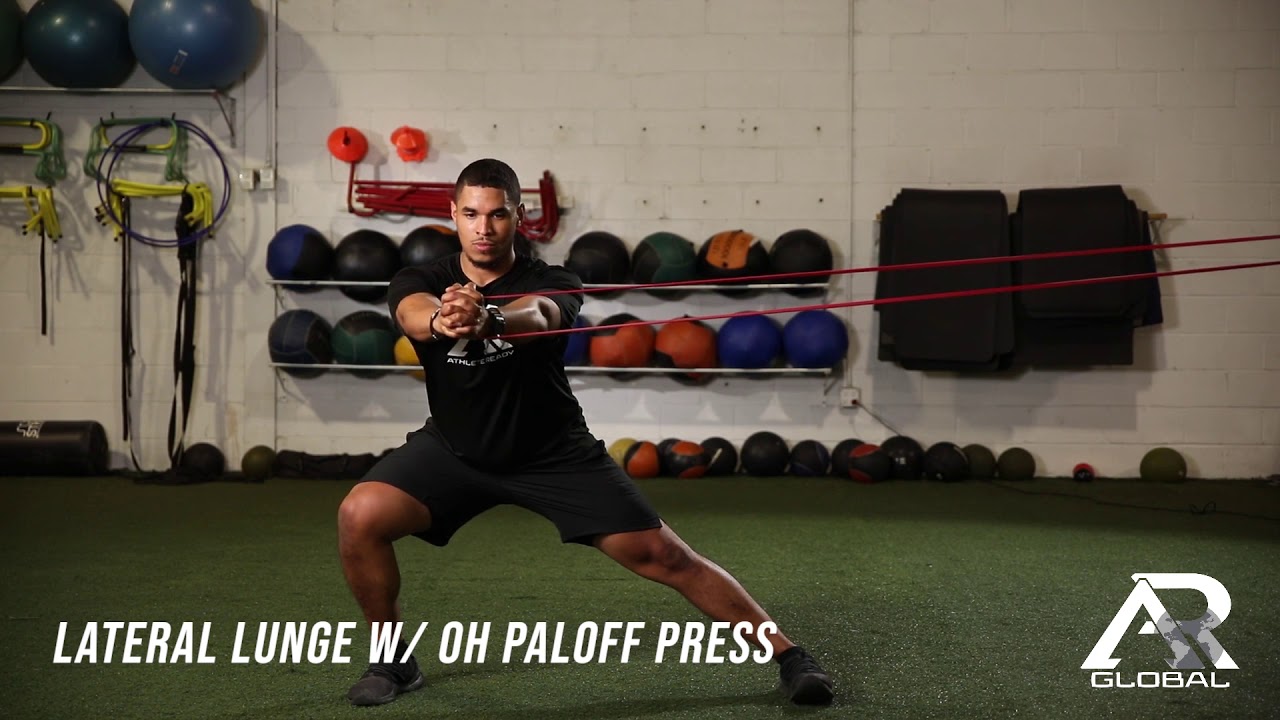 Lateral Lunge w OH Paloff Press - YouTube