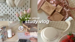 produtive study vlog | after school routine,kdramas,homwork and slow evenings