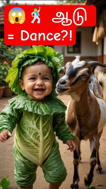 😂🐐🕺 “ஆடு”ன்னு Dance-nu Nenachen… Last-la Goat-ah?! 🤣👶#shortsfeed #funnybaby #goat