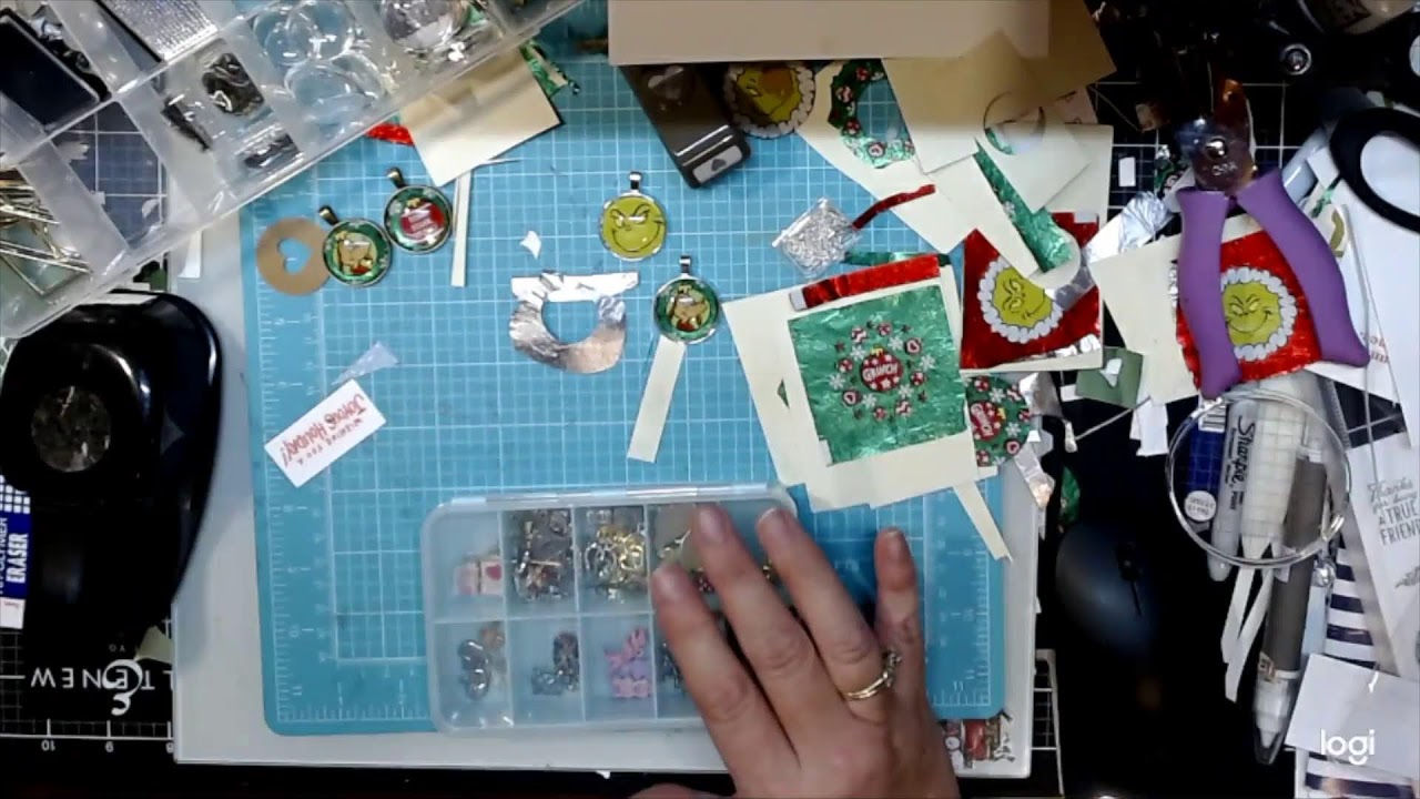 Candy wrapper jewelry and working on JJJ UK journal.   Some happy mail too