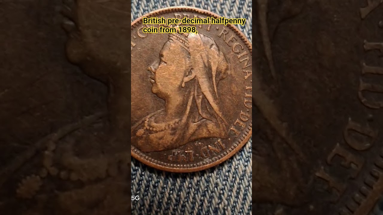 British pre-decimal halfpenny coin from 1898, 