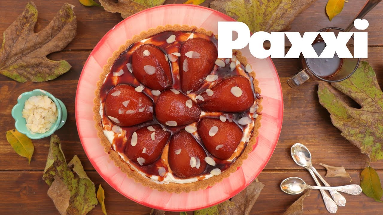 Τάρτα με αχλάδια σε κόκκινο κρασί | Paxxi(Ε221)