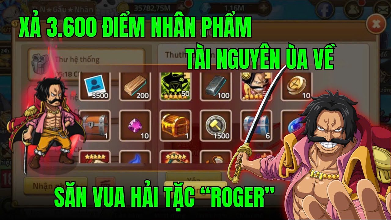 HUYỀN THOẠI HẢI TẶC - XẢ 3.600 ĐIỂM NHÂN PHẨM CHƠI FULL SỰ KIỆN CHO AE XEM NHÂN PHẨM CỦA GẤU...