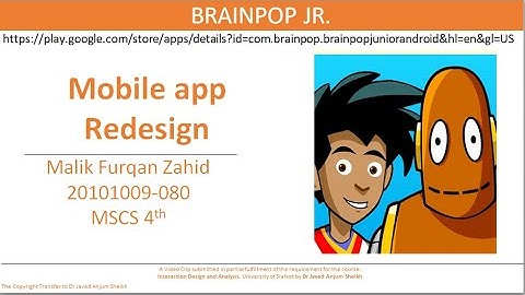 Brain POP Jr : Redesign Mobile App Project