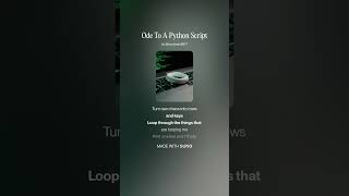 Ode To A Python Script