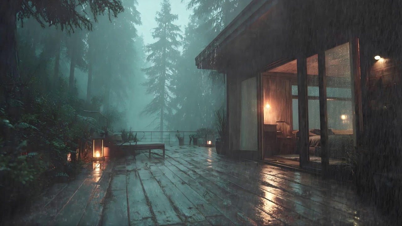 ⛆ Rain Sounds in a Cozy Forest Bedroom | No Music, Pure Sleep Sounds for Deep Sleep and Relax