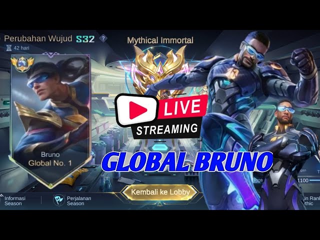 TOP GLOBAL BRUNO 11K MMR HARDPUSH -Mobile legends class=