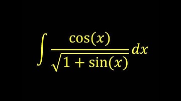 Integral of cos(x)/sqrt(1+sin(x)) - Integral example