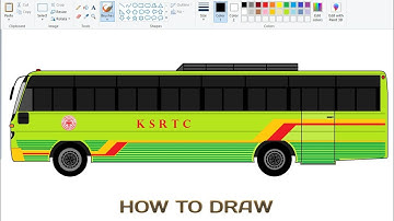 How to draw KSRTC Bus Step by step on computer using Ms Paint | Bus drawing Tutorial.