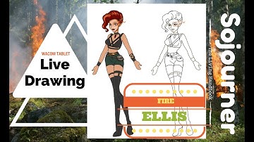 Fire Sketch Animation of Drawing in photoshop with Wacom Tablet