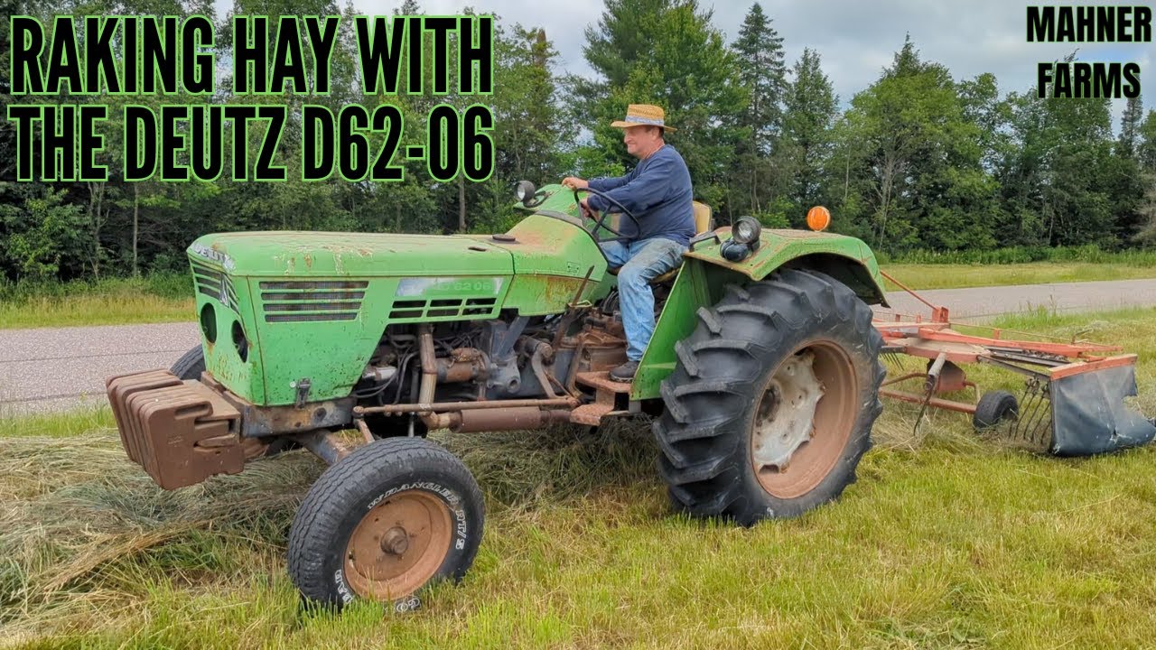 Raking Hay with Deutz D6206 & KS90 Rotary Rake | Mahner Farms