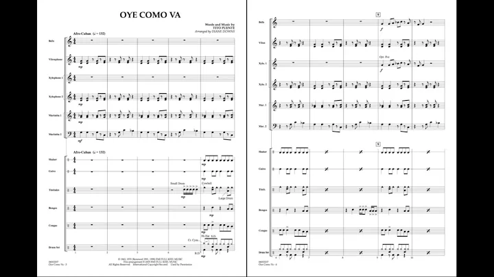 Oye Como Va by Tito Puente/arr. Diane Downs/ed. Ri...