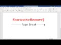 How to remove page break in Word 2007 and above including shortcut to remove all page break [2021]