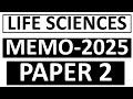 MEMO LIFE SCIENCES PAPER 2 GRADE 12 GAUTENG  2025 [THUNDEREDUC] GRADE 12 LIFE SCIENCES MEMO P.2