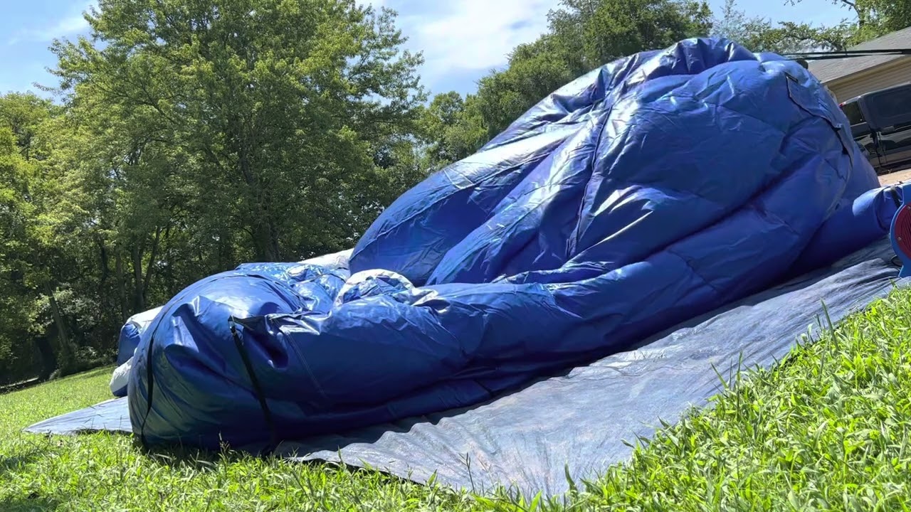 Inflating a Giant Water Slide