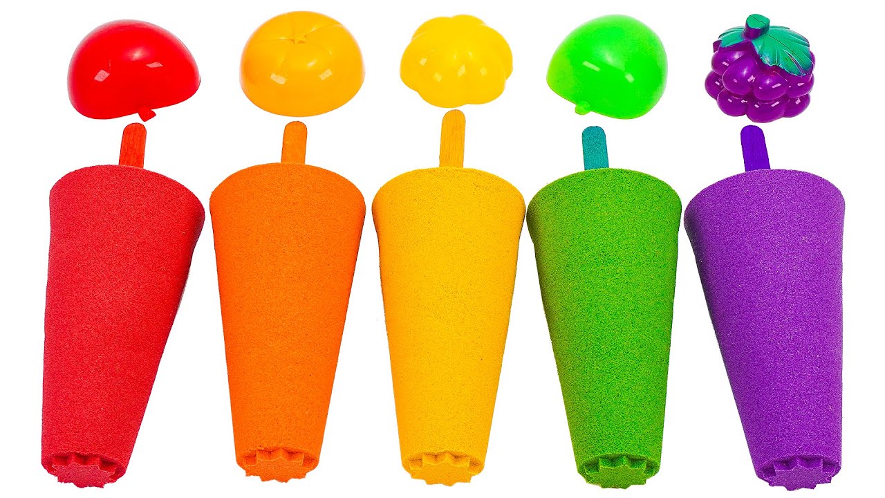 satisfying-video-l-how-to-make-kinetic-sand-rainbow-ice-cream-cake-and