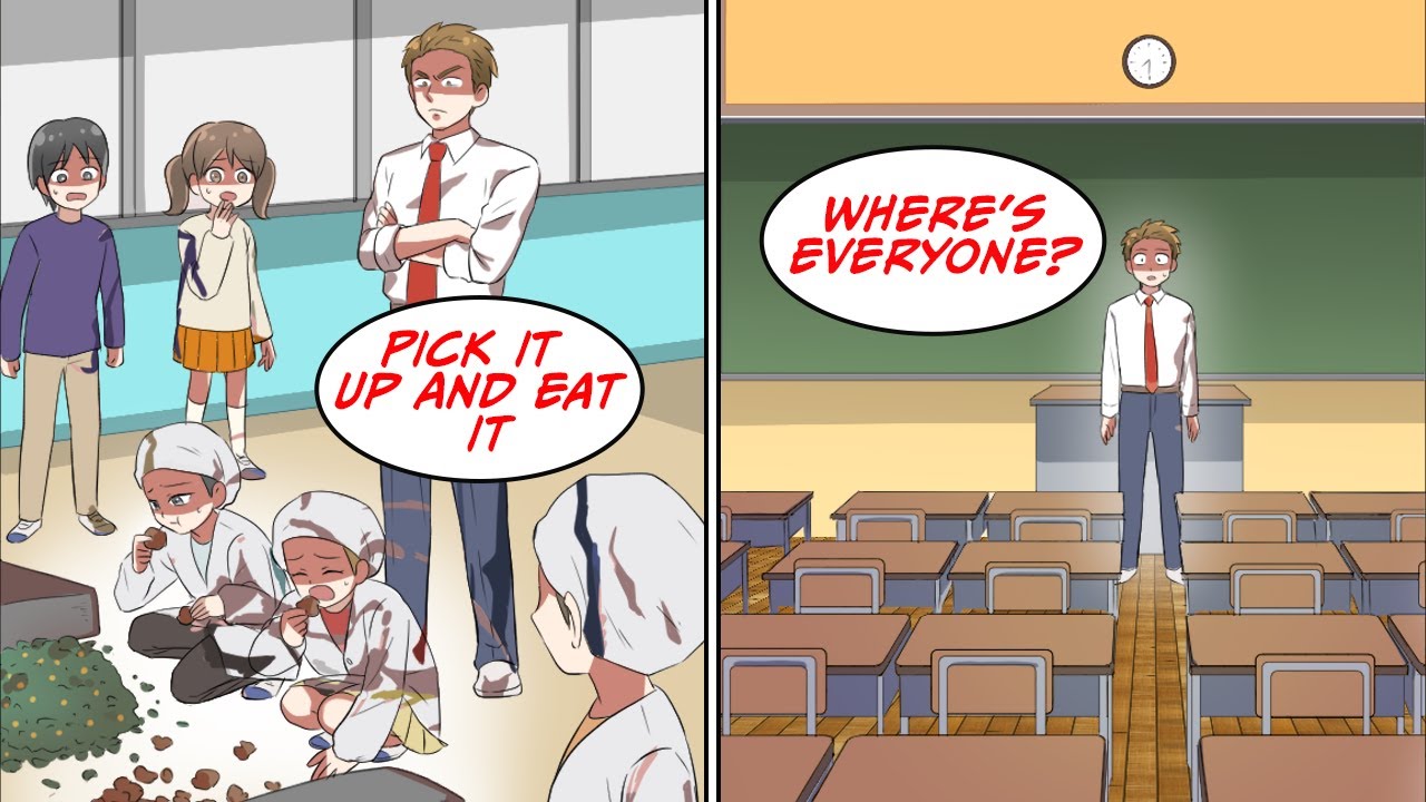 Teacher made us eat the school lunch we spilled on the floor [Manga Dub]