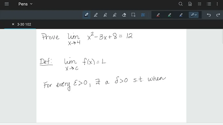Epsilon Delta Quadratic Example