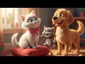 Mittens, Kip &amp; Doggy Dan 🐱🐶 | Funny Cat and Dog Kids Song | Cute Nursery Rhyme for Children🛝|