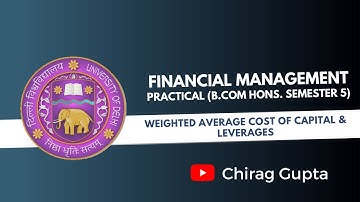 Delhi University - BCOM HONS - SEM 5 - FM Excel Practical - WACC & Leverages