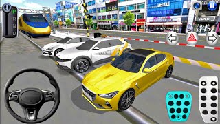 Golden Luxury Car Driving in 3D Driving Class 🚗 Train Crossing Challenge | UNKNOWN AYAN screenshot 2