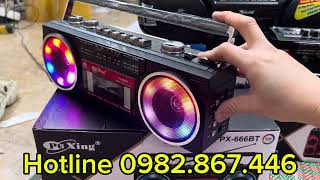 Đài casastte 2 loa nghe cực đã âm thanh to, sóng khoẻ PX 666BT