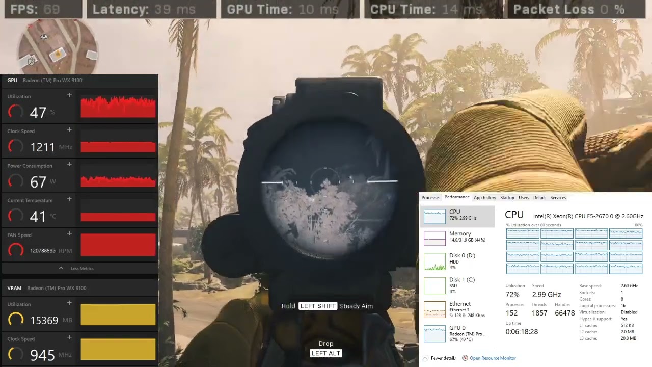 Radeon MI25, Xeon E5-2670, Warzone