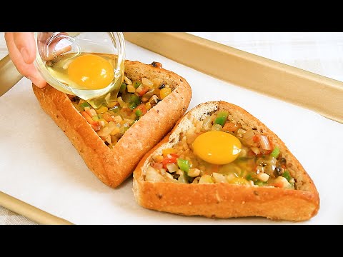Put EVERYTHING inside the bread and your breakfast is ready! So easy and delicious