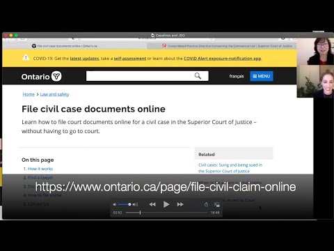 E Filing and Sharing Court Documents Online-Ontario Superior Court of Justice