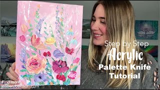 Acrylic Painting Tutorial | Beginner Floral Palette Knife Techniques