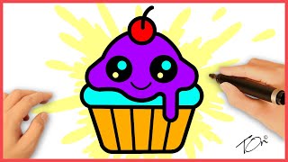 How To Easily Draw A Kawaii Cupcake