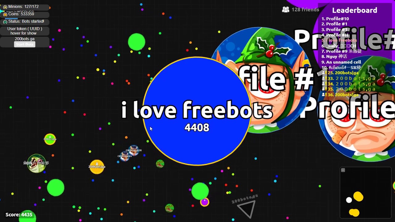 real agar.io 150 bots without captcha solver | 200bots.ga