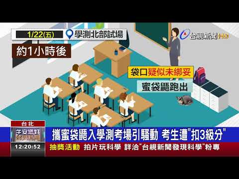 攜蜜袋鼯入學測考場引騷動考生遭"扣3級分"