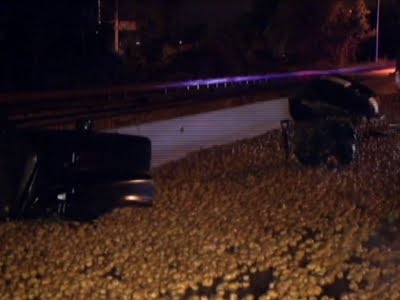 Smashed Potatoes: Overturned Truck Spills Spuds - YouTube