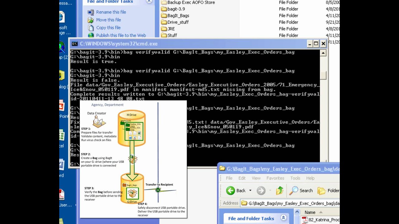 BagIt Tutorial #3 (3.3): Creating/Verifying Bag: Verification errors ...