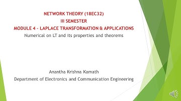 VTU NT (18EC32) M4 T1 Numerical on LT and its properties and theorems