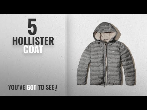 Top 10 Hollister Coat [2018]: Hollister New Abercrombie Large L Textured Grey SHEPRA Lined Puffer