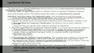 NOTICE OF ULTIMATE FACTS BEING ESTABLISHED