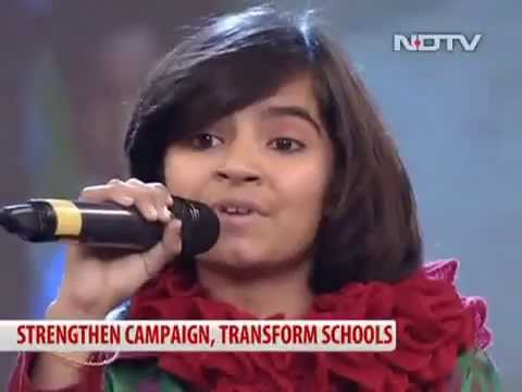 Sanjana bhola sings to impress...  [  ndtv suport my school ] cont 9257332505