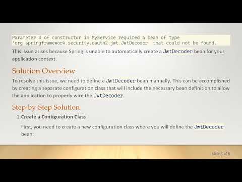 Solving the JwtDecoder Bean Issue in SpringBoot 3 OAuth2 Resource Server