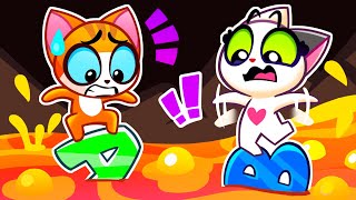 Floor is Lava Challenge 🍎 Learn Funny Alphabet ⚽ ABCs for Kids and Toddlers 😻 Purr-Purr