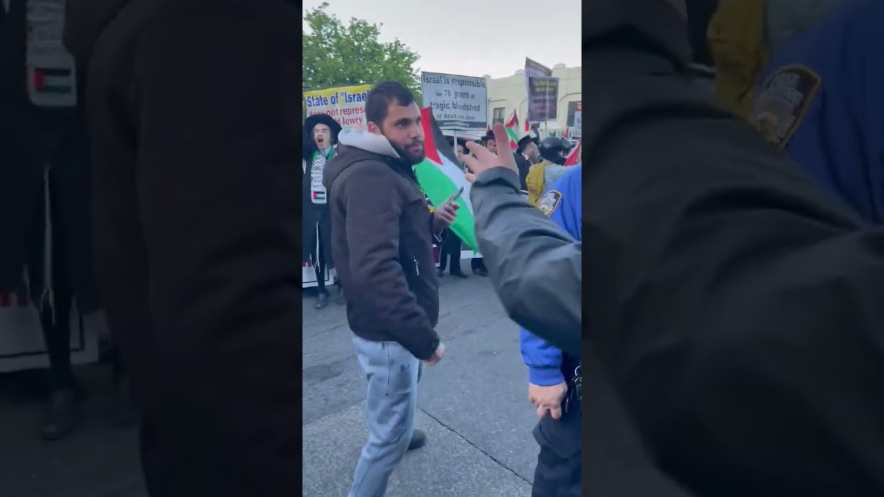 anti-Israel mob clashes with counter-protesters near Brooklyn synagogue