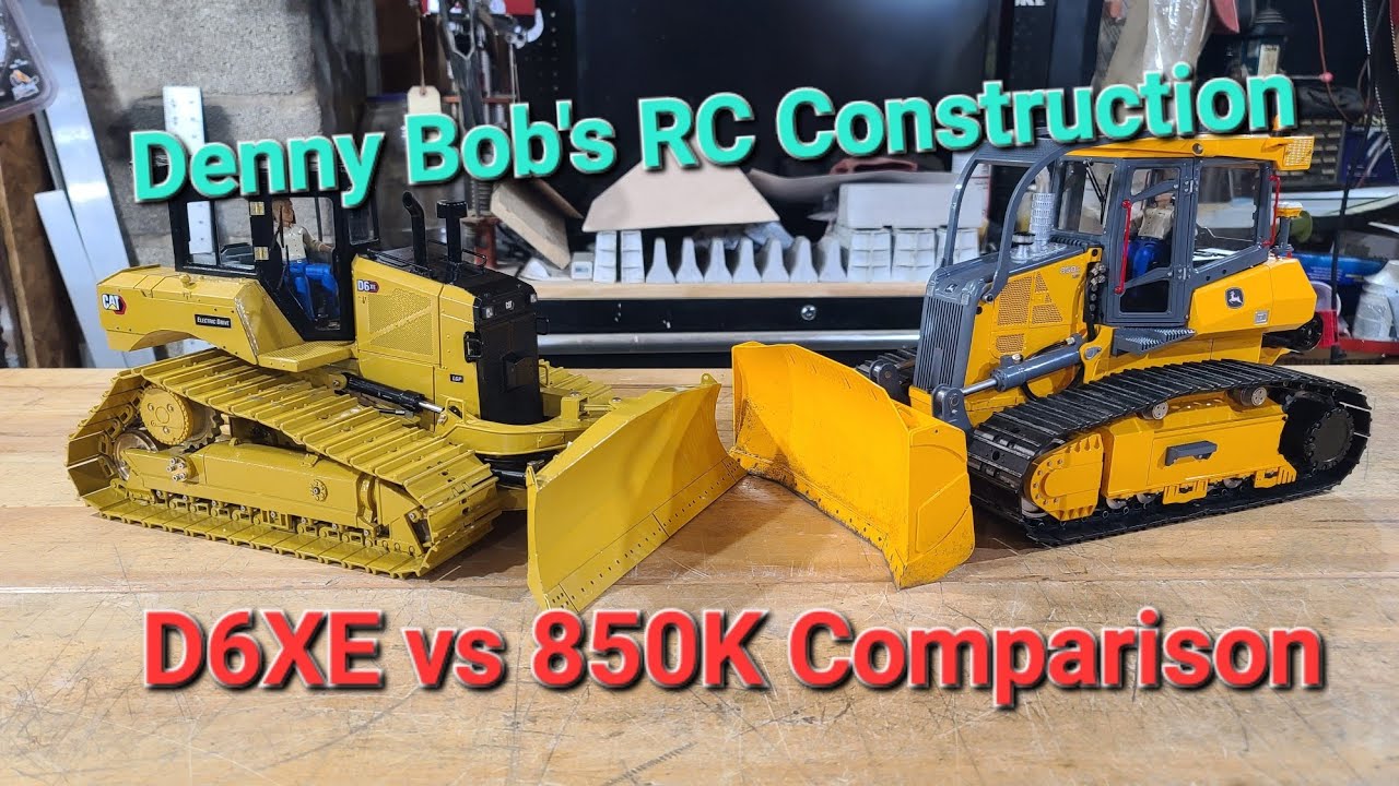Сравнение гидравлических бульдозеров на радиоуправлении масштаба 1/14.5 D6XE и 1/14 850K