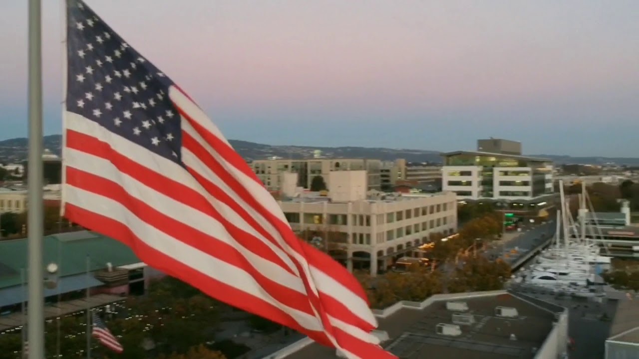 Jack London Square (Oakland CA) drone view
